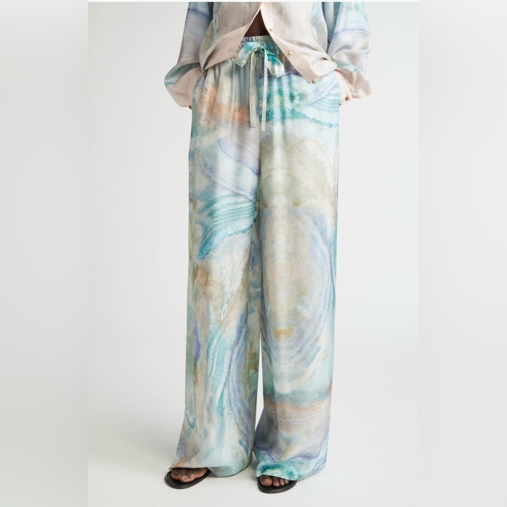NWT Authentic Zimmermann Agate Print Silk Pants size 0